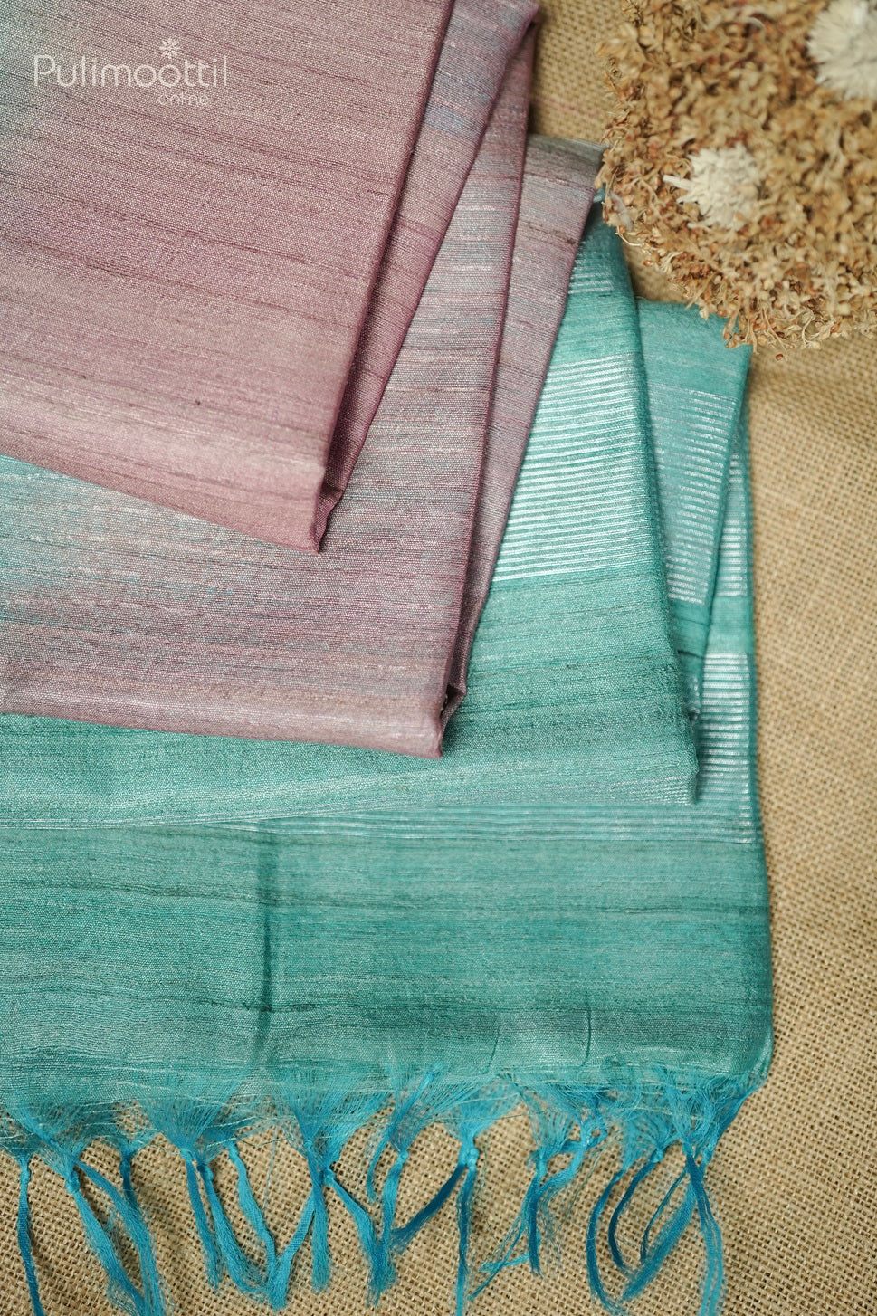 Pastel Pink Colour Jute Silk Saree