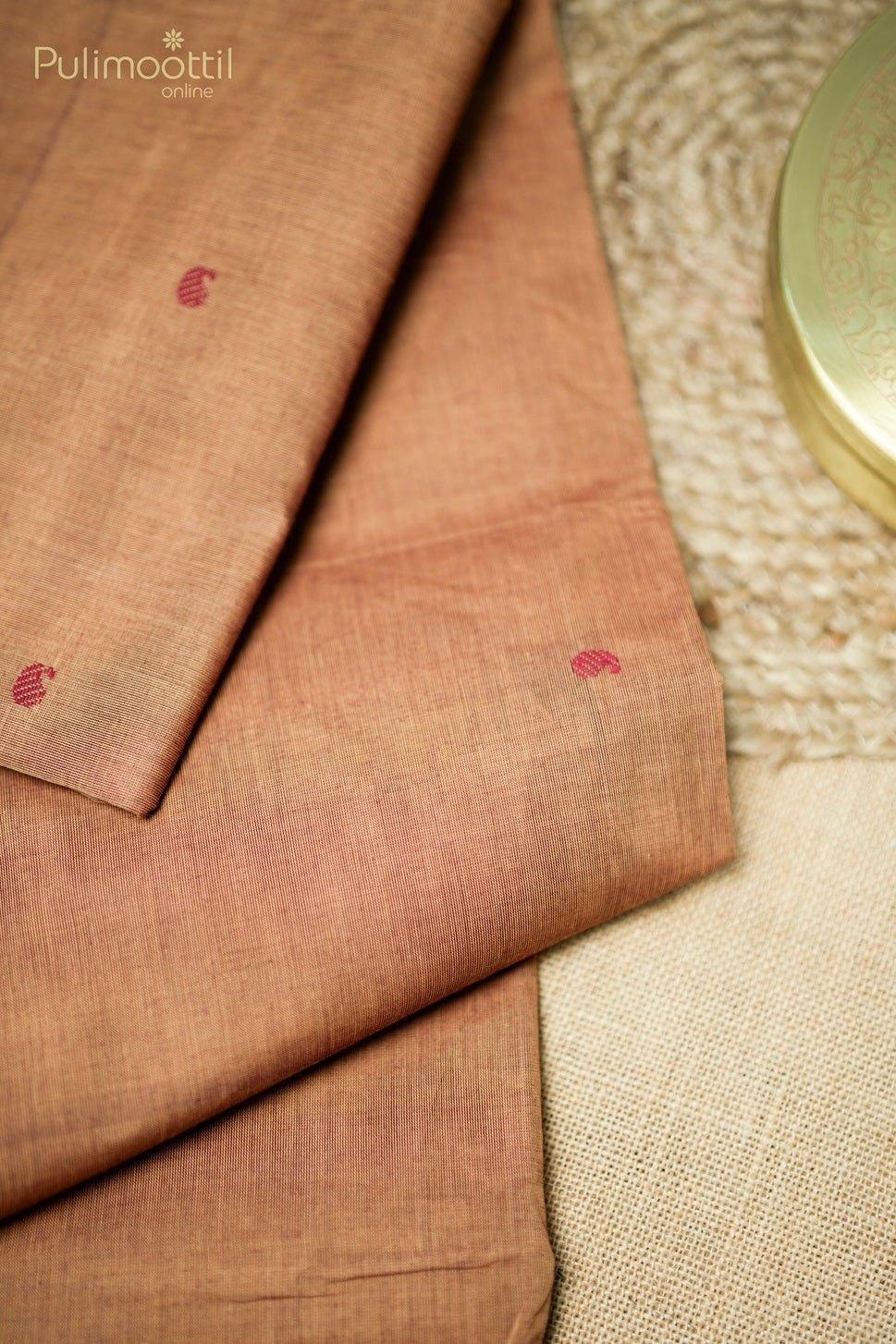 Brick Red Colour Kalyani Cotton Saree