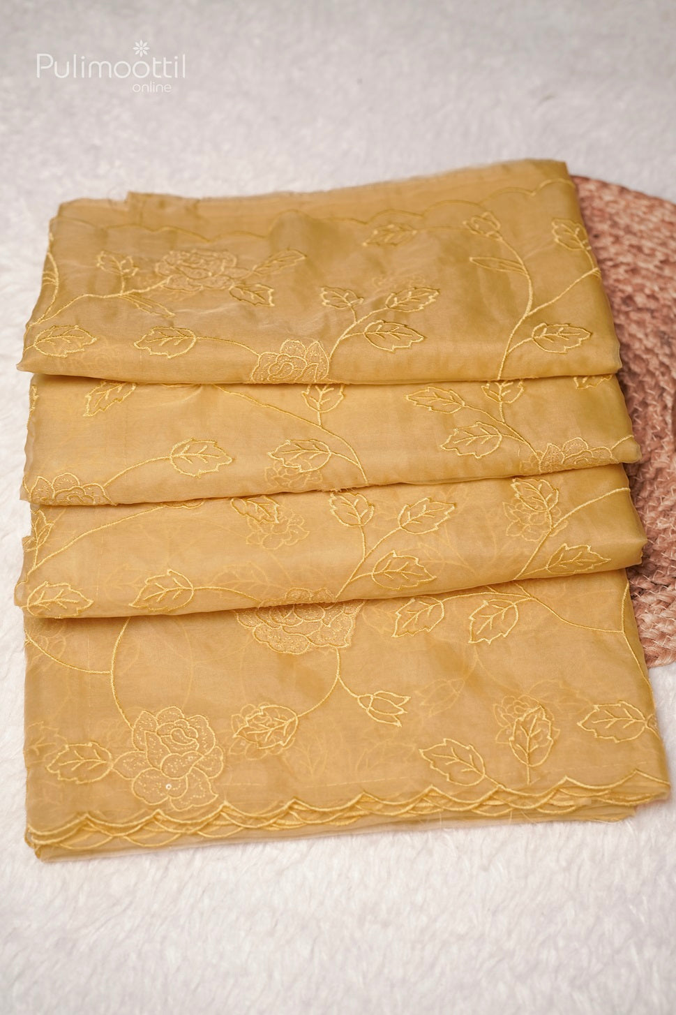 Pastel Yellow Colour Organza Fancy Saree