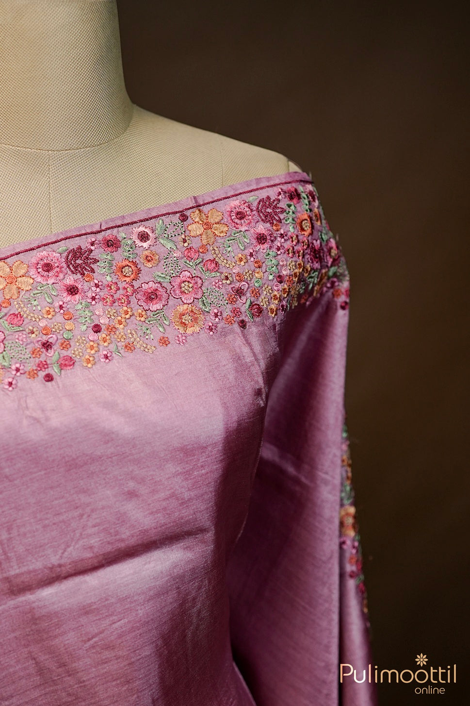 Soft Pink Tussar Silk Saree.