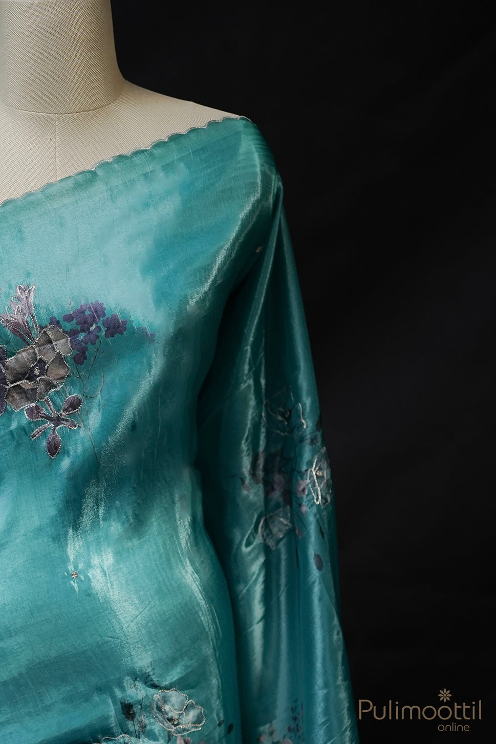 Peacock Green Colour Soft Organza Fancy Saree.