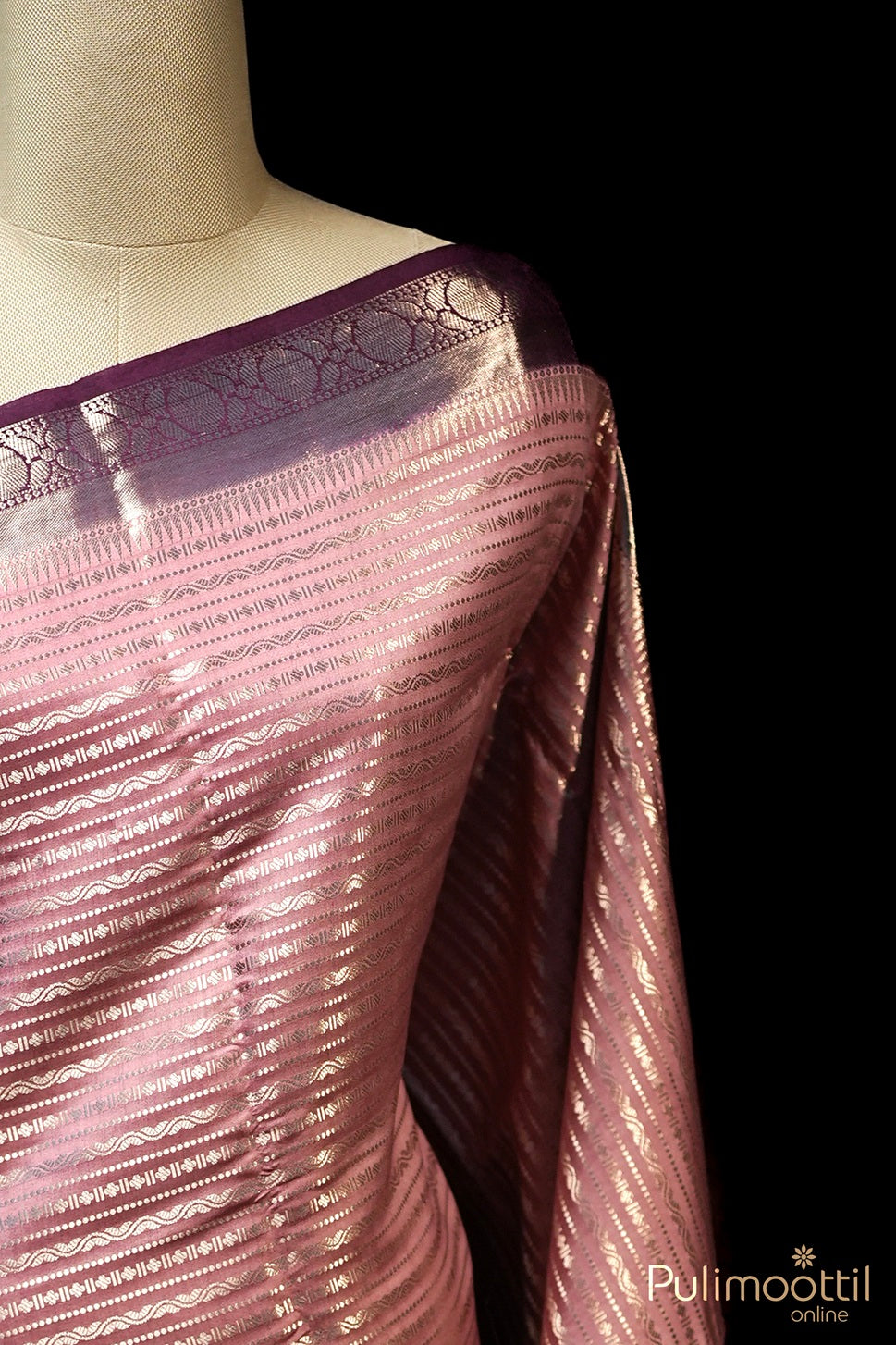 LightPeach Colour Mango Silk Saree.