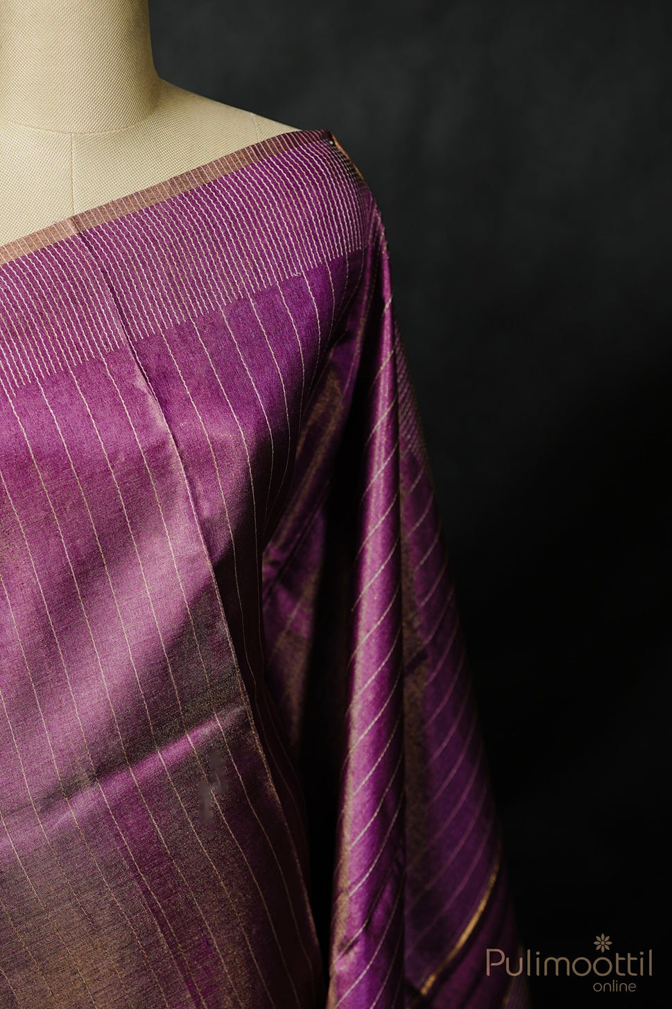 Pastel Violet Colour Soft Tussar Silk Saree.