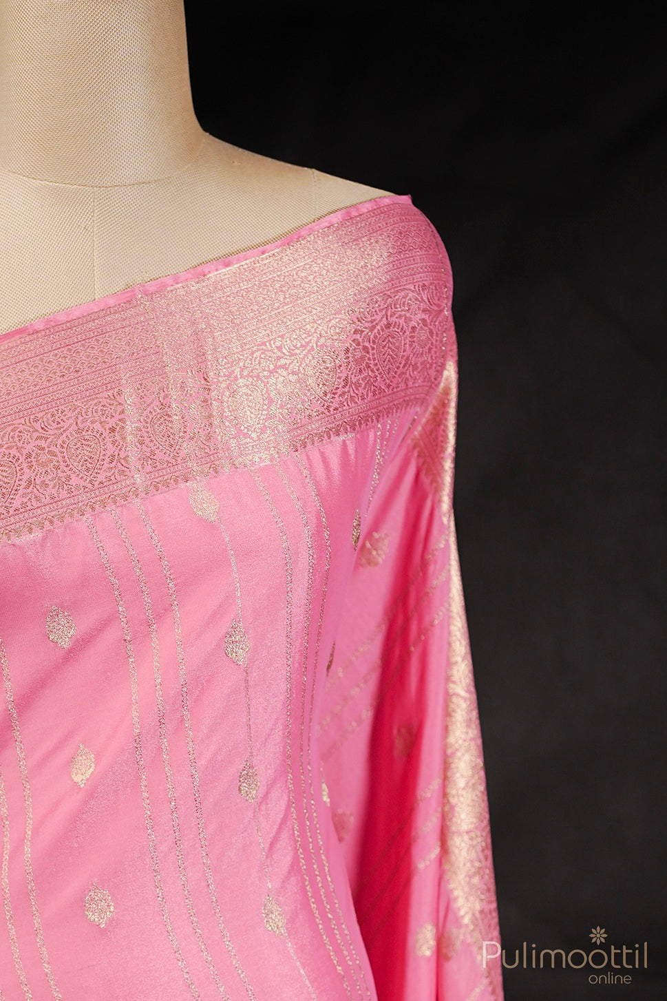 Rose Colour Banarasi Saree.