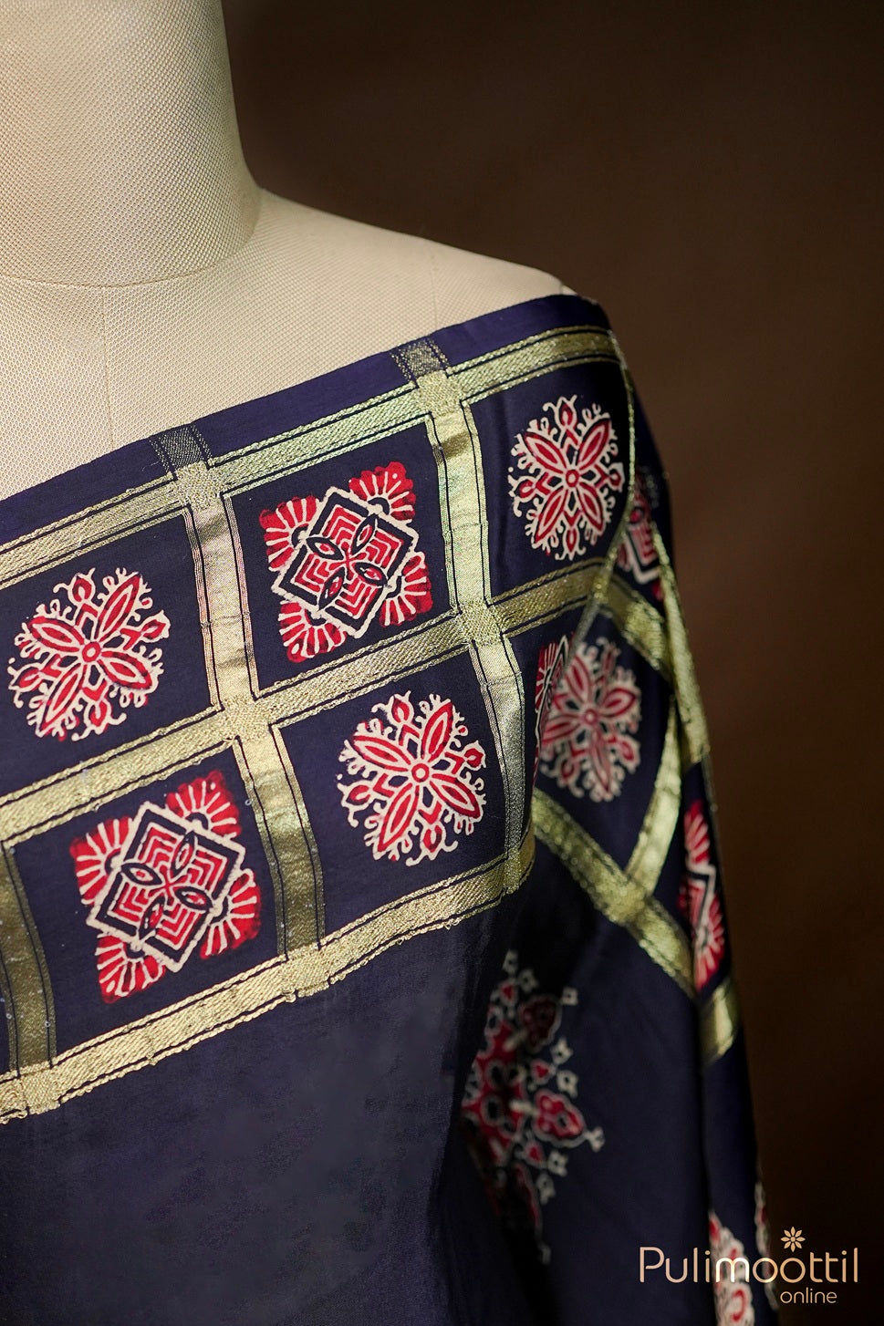 Dark Blue Colour Modal Silk Saree.
