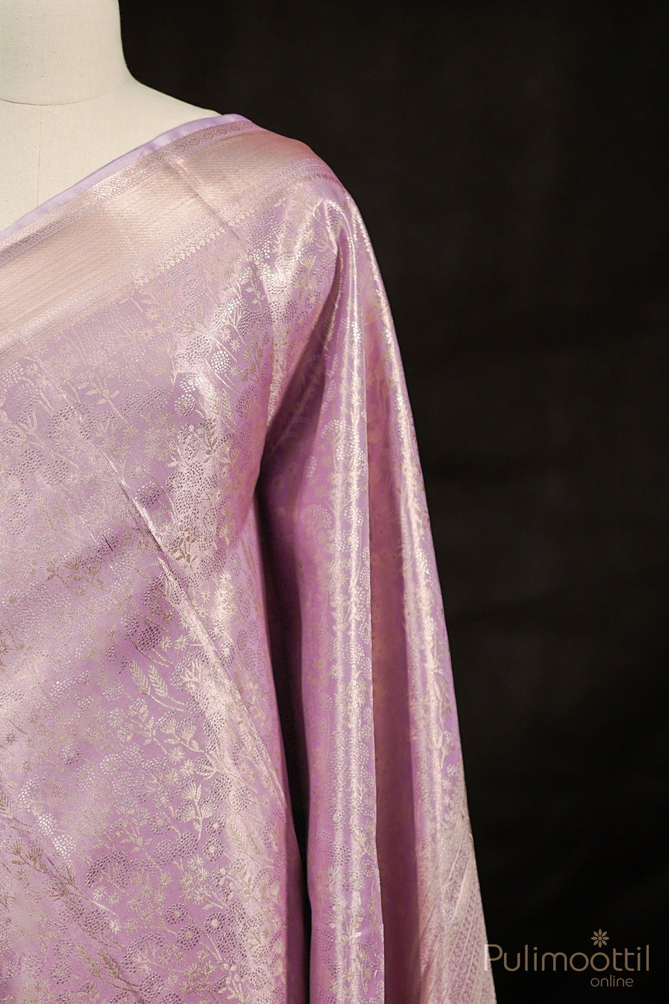 Light Lavender Colour Art Silk Tissue Wedding Saree.