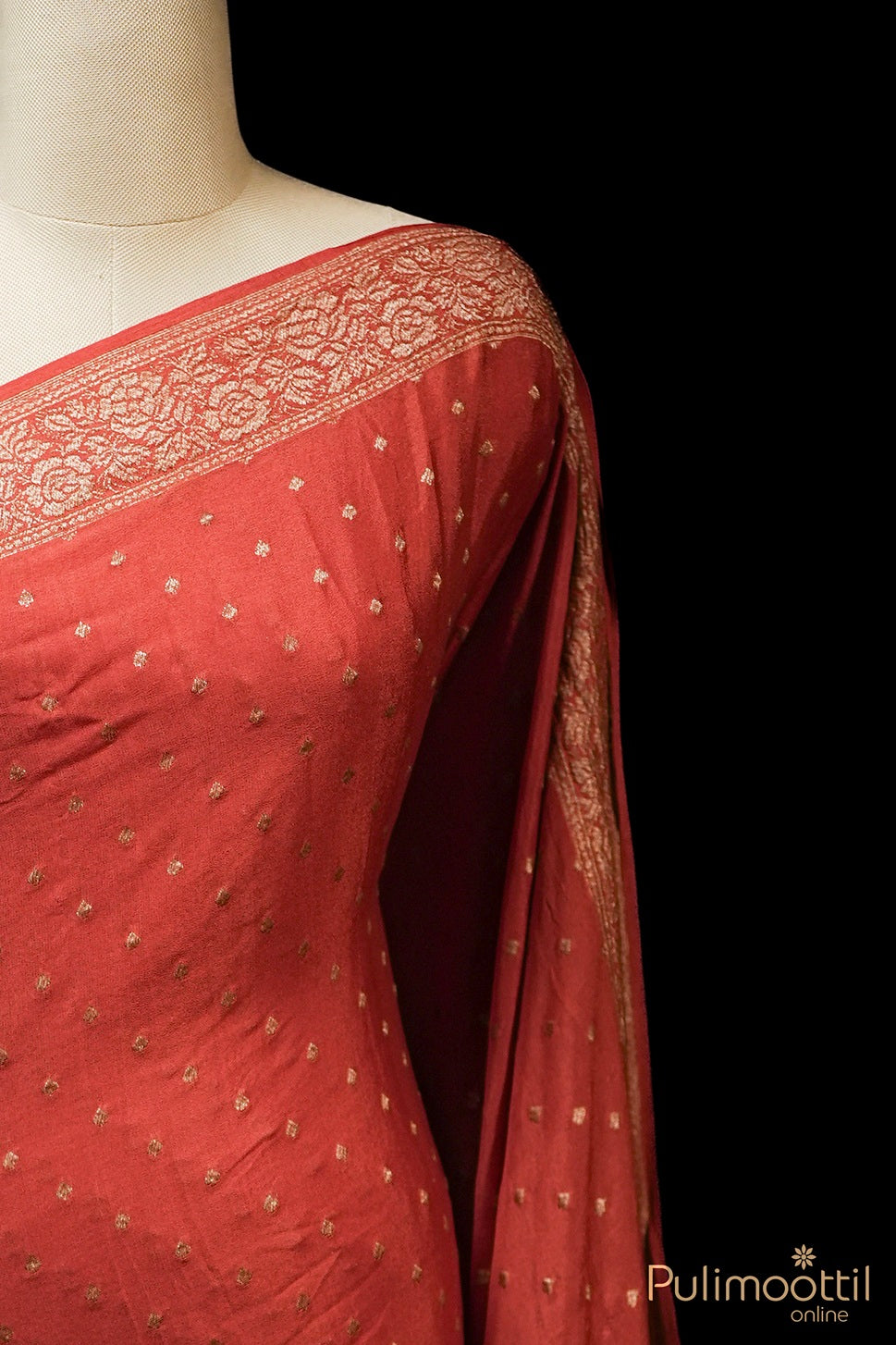 Red Rock Colour Banarasi Silk Saree.