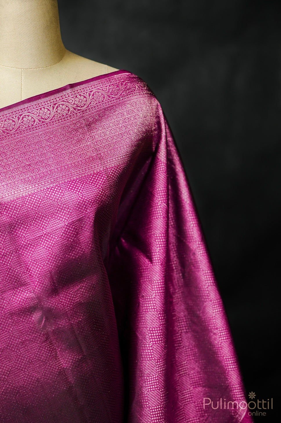 Purple Colour Kanchipuram Brocade Wedding Saree.