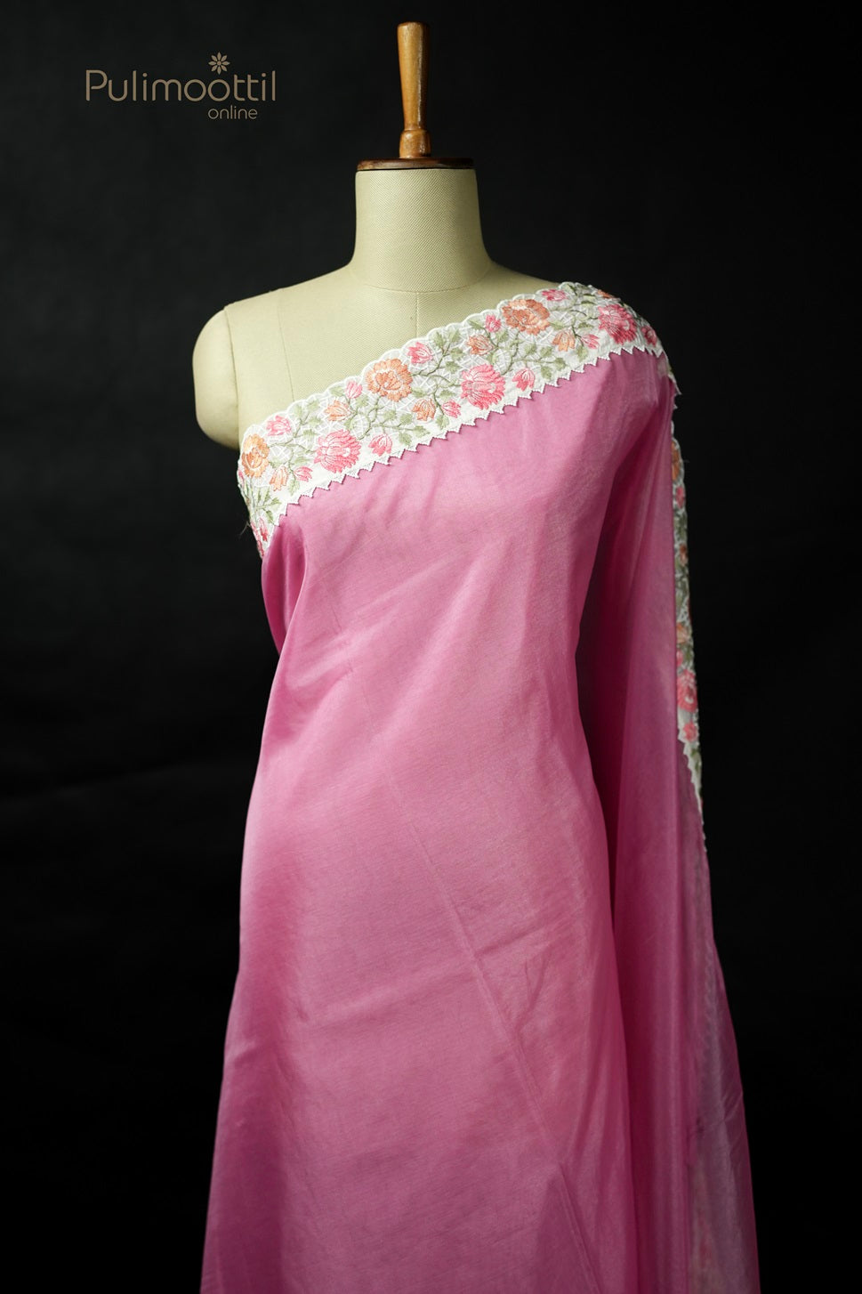 Pastel Pink Colour Organza Fancy Saree
