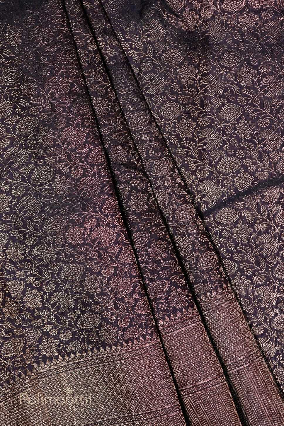 Dark Violet Colour Kanchipuram Brocade Wedding Saree