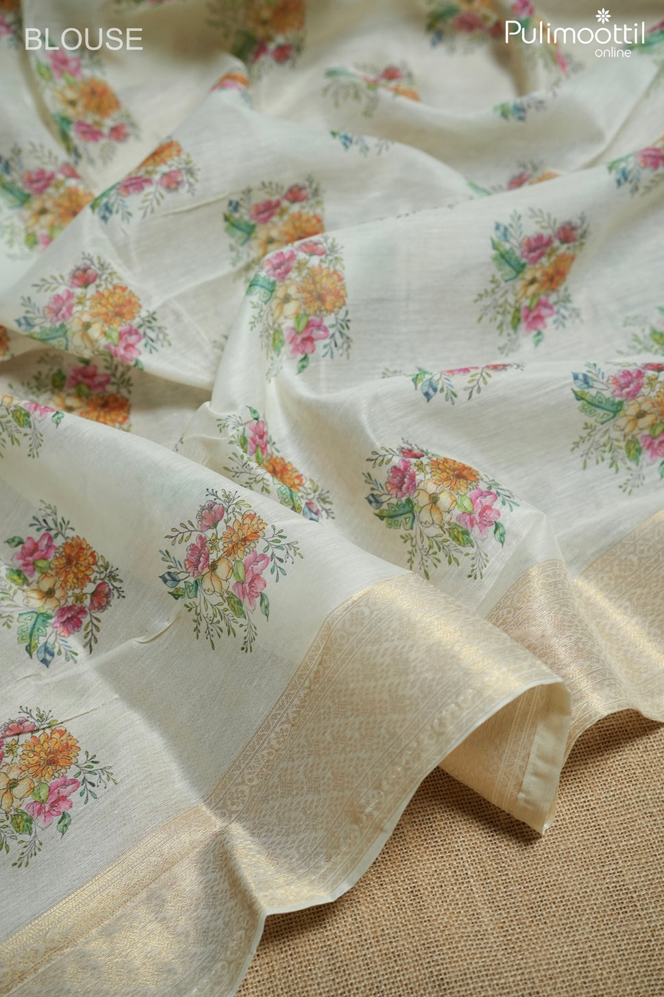 Off white color traditional fancy saree