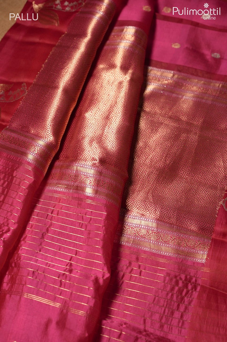 Rani pink color Mango silk saree