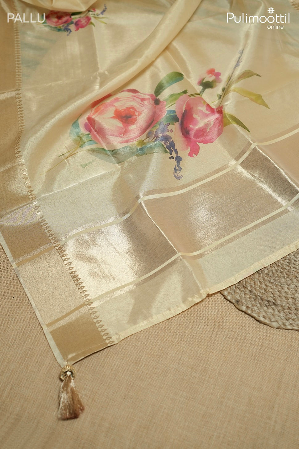 Golden tissue traditional fancy saree