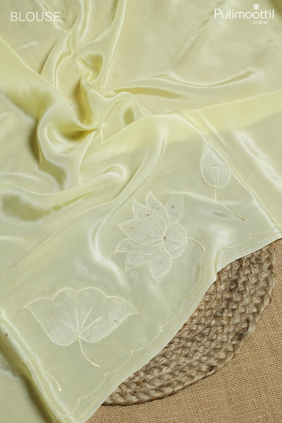 Light yellow color organza fancy saree
