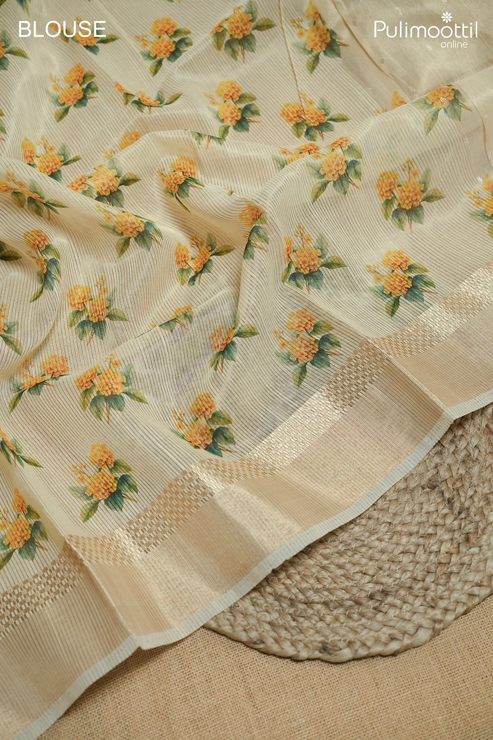 Golden tissue organza traditional saree
