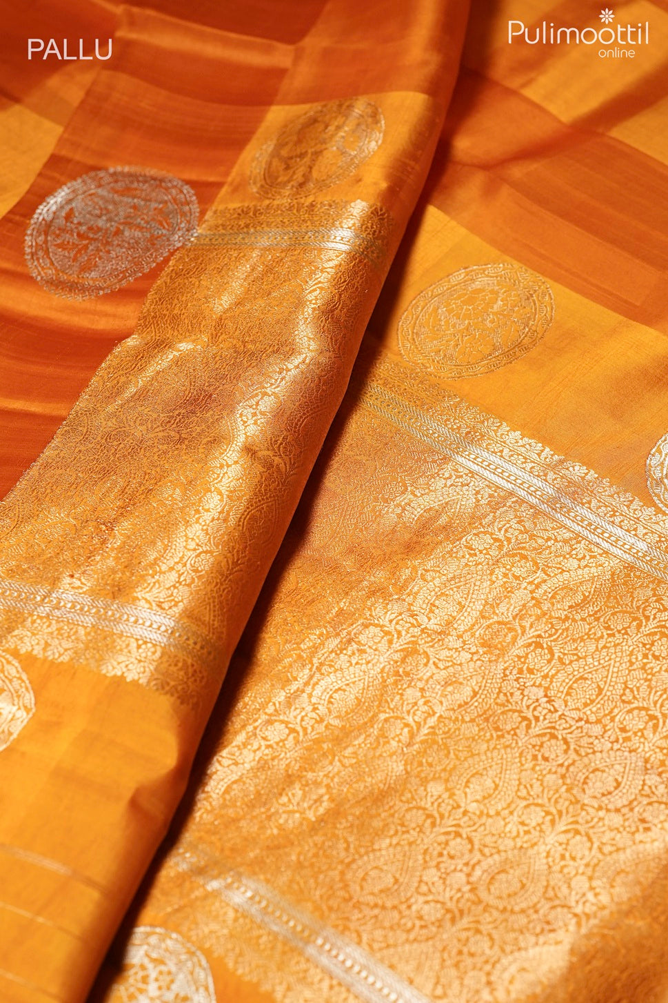 Mustard yellow color Mango silk saree