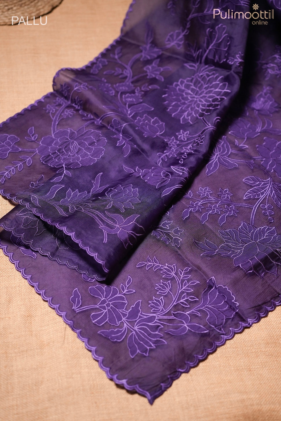 Violet color organza saree