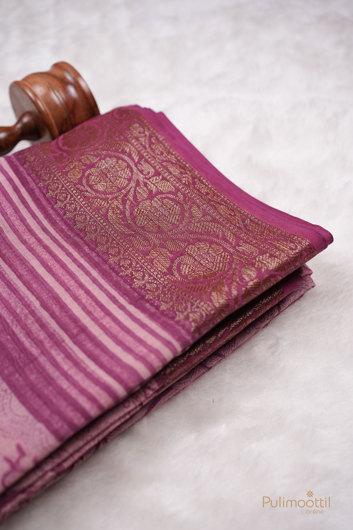 Onion Pink shade color Chanderi silk saree