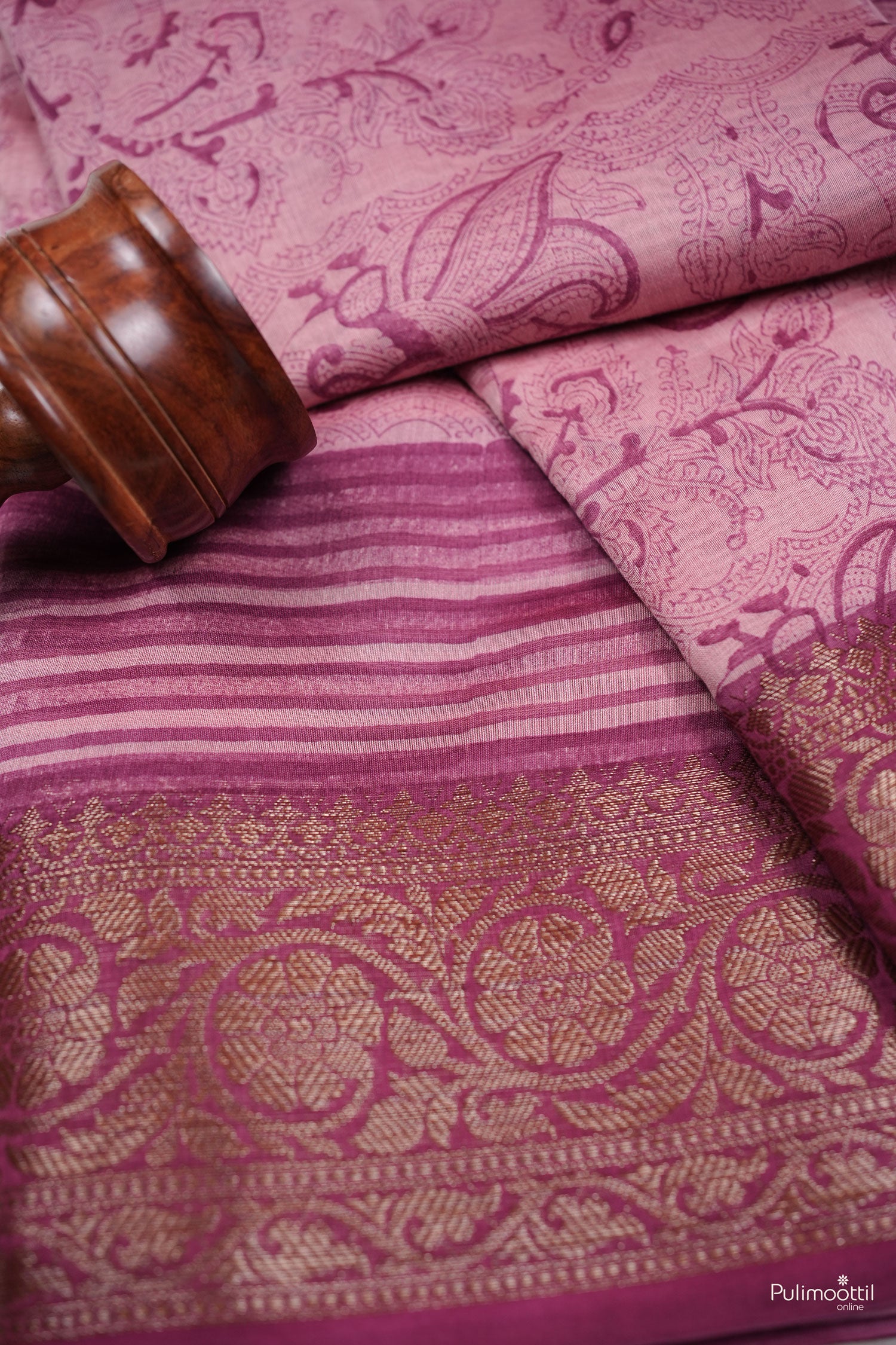 Onion Pink shade color Chanderi silk saree