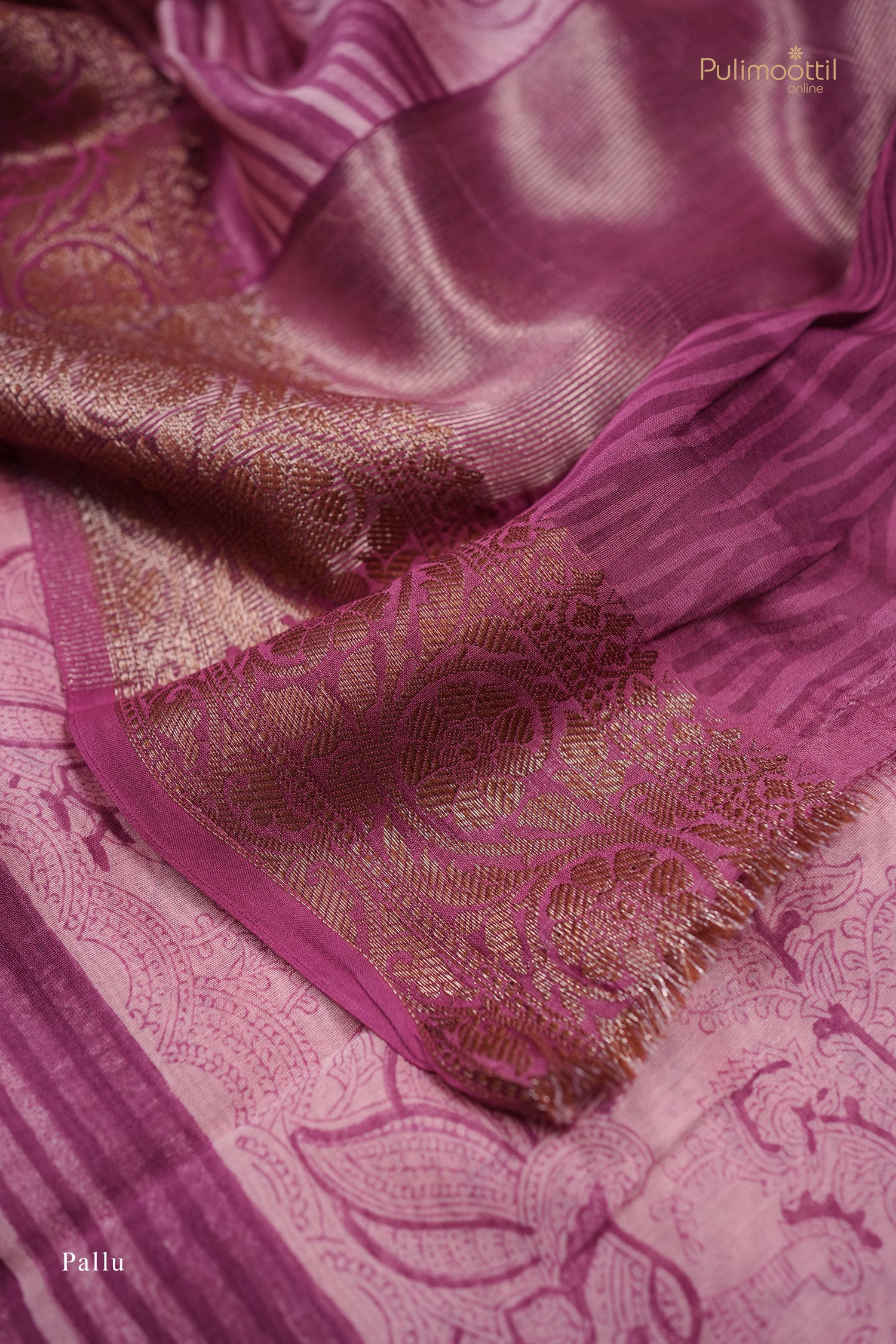 Onion Pink shade color Chanderi silk saree