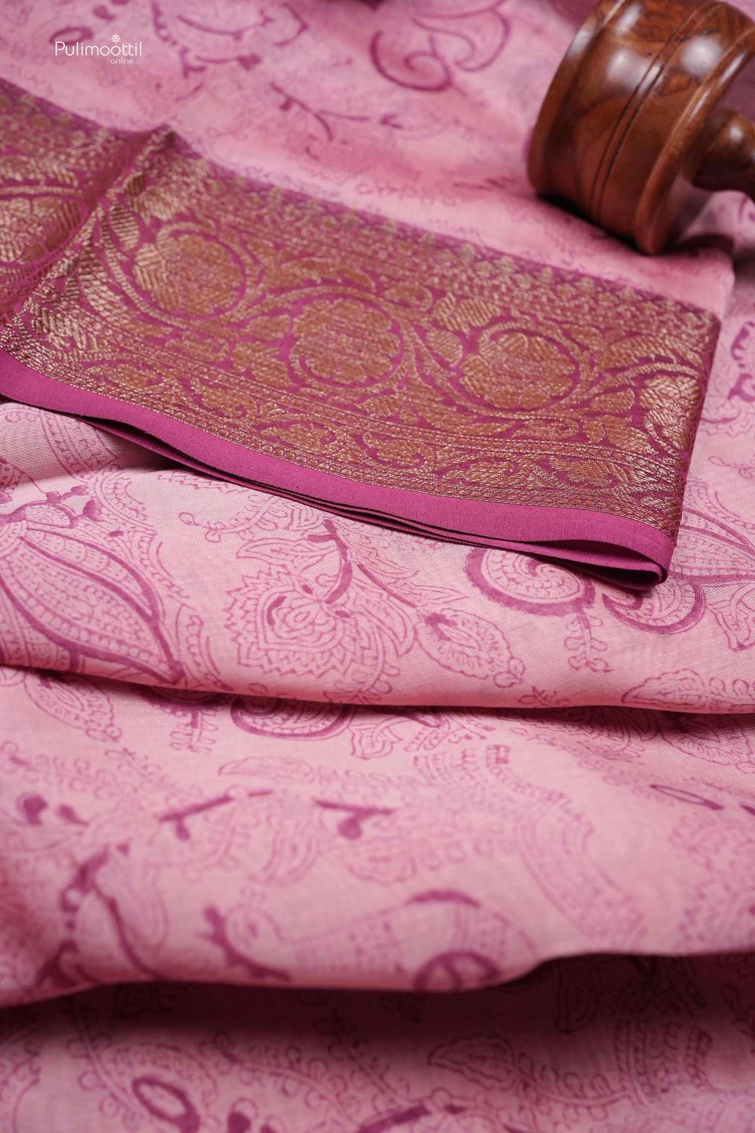 Onion Pink shade color Chanderi silk saree