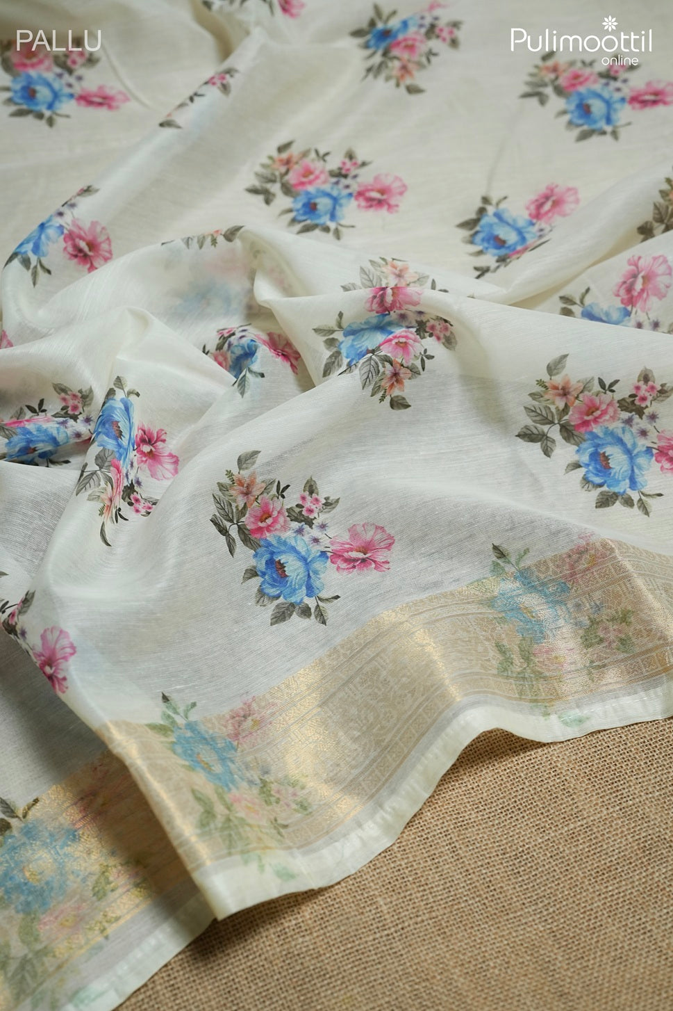 Off white color traditional saree