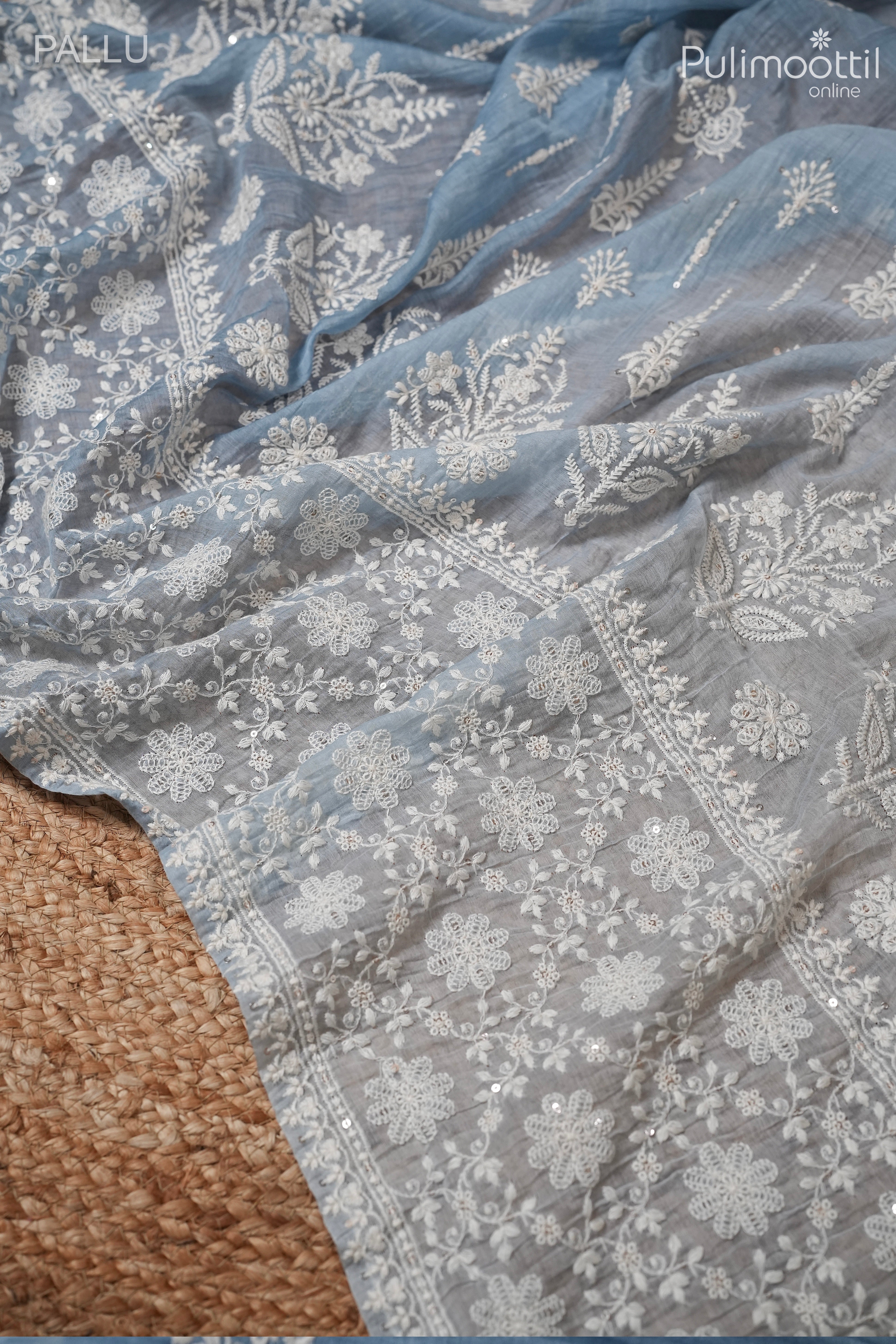 Ombre crushed Chanderi silk saree