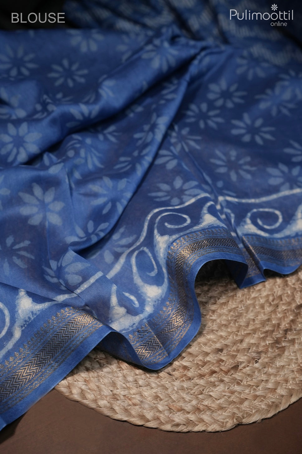 Blue color Chanderi saree