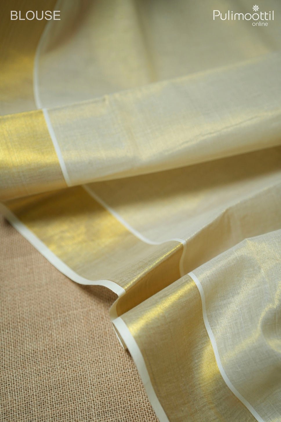 Kerala traditional golden tissue set saree