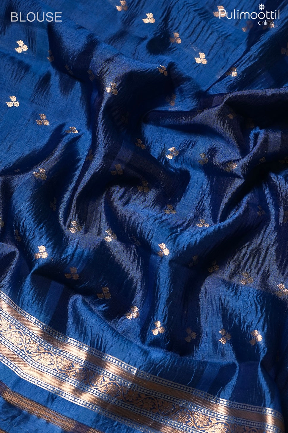 Dark sky blue color Mango silk saree