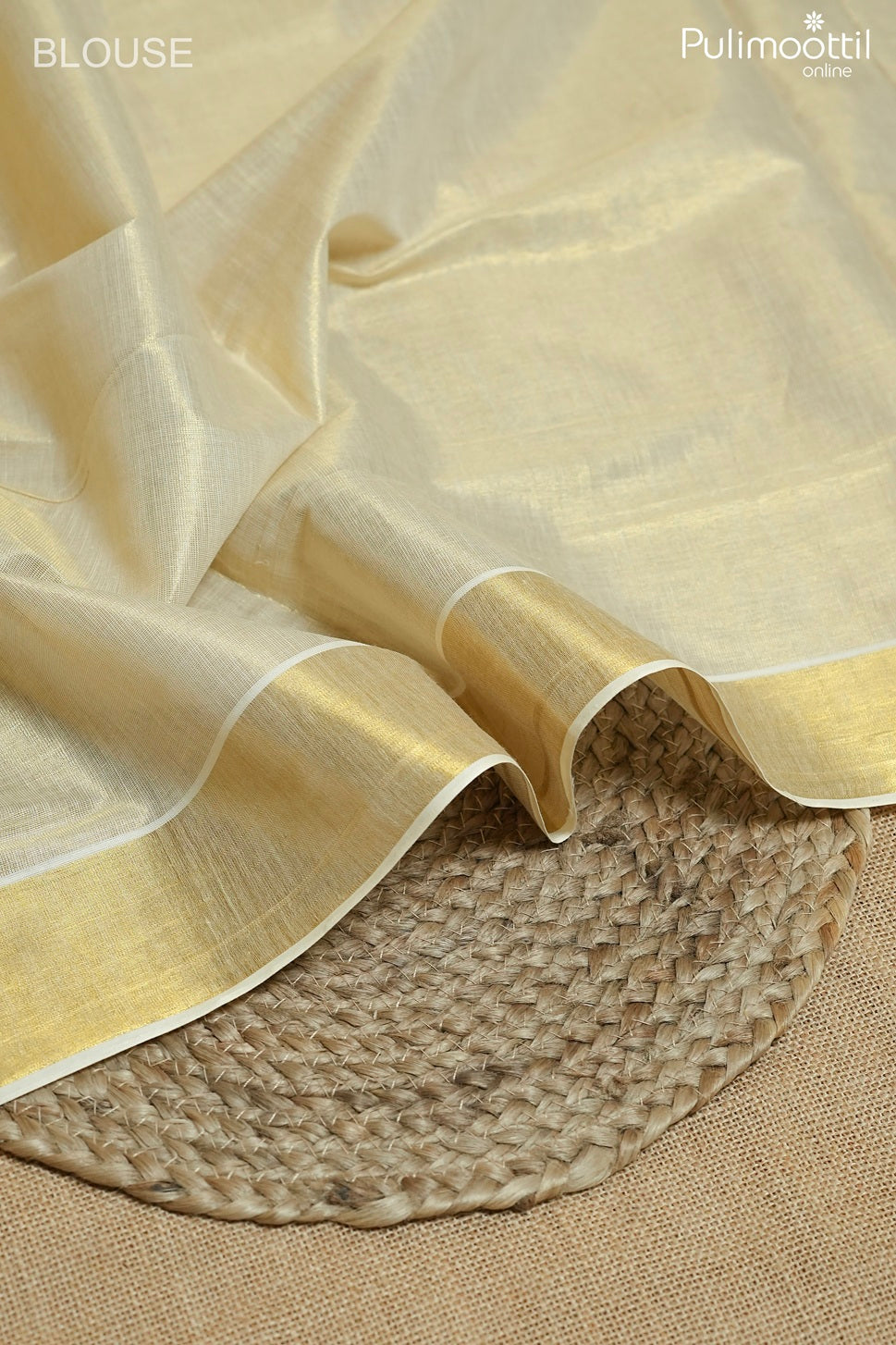 Kerala traditional golden tissue set saree