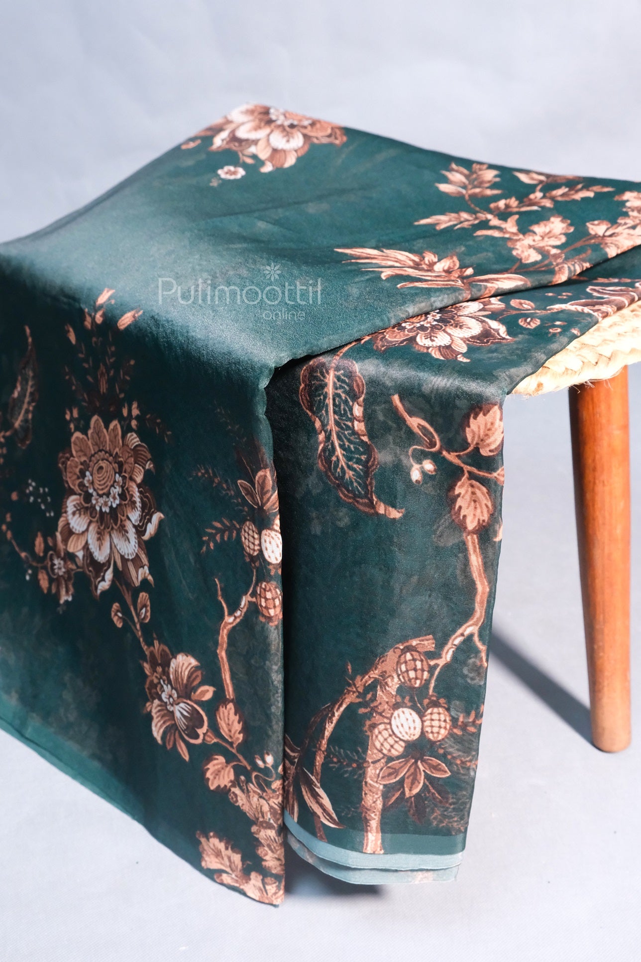 Dark Green Color Organza Saree