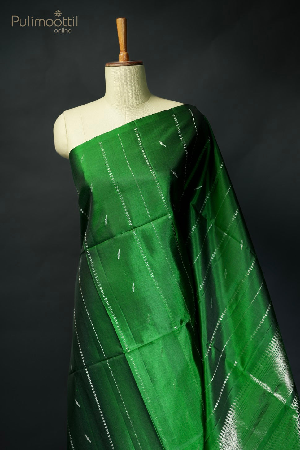 Bottle Green Colour Kanchipuram Soft Silk Saree
