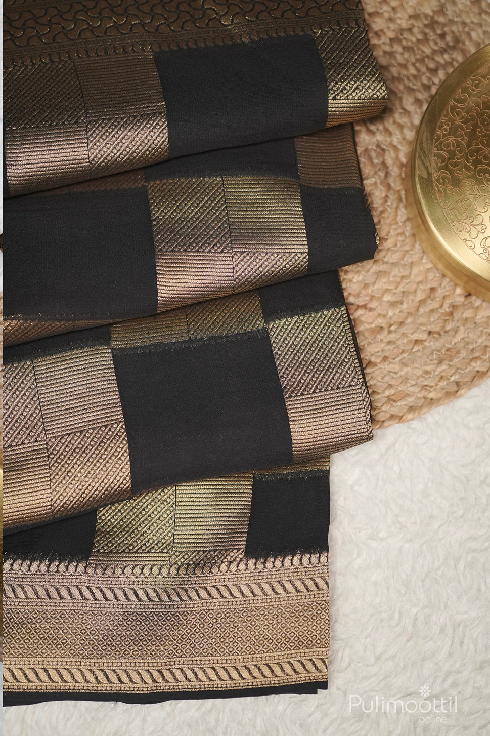 Black Colour Georgette Banarasi Saree