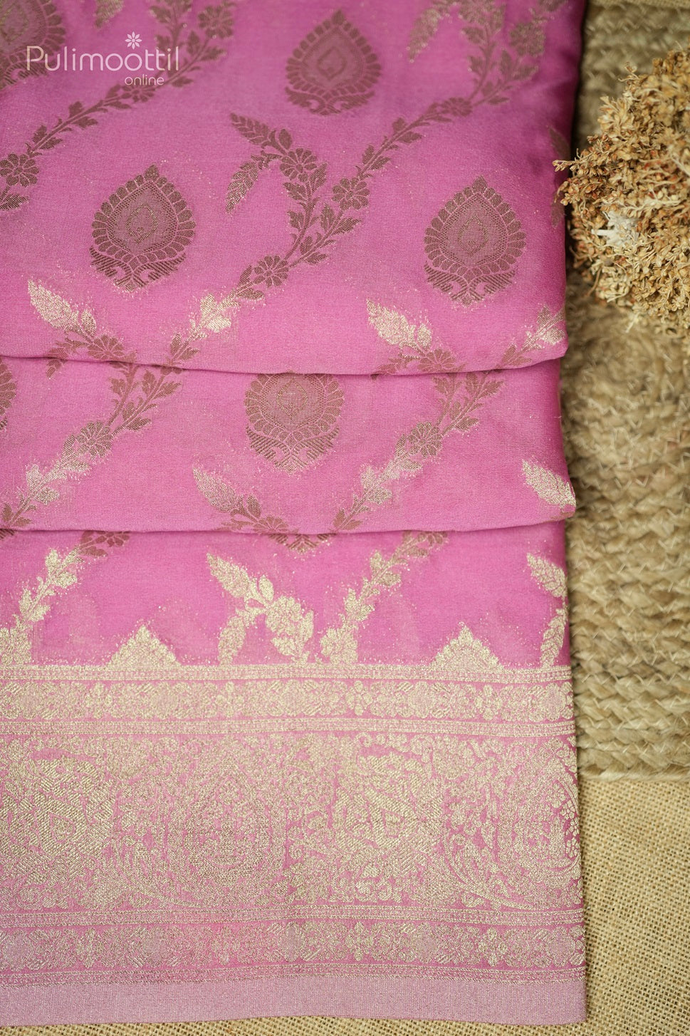 Pastel Pink Colour Banarasi Saree