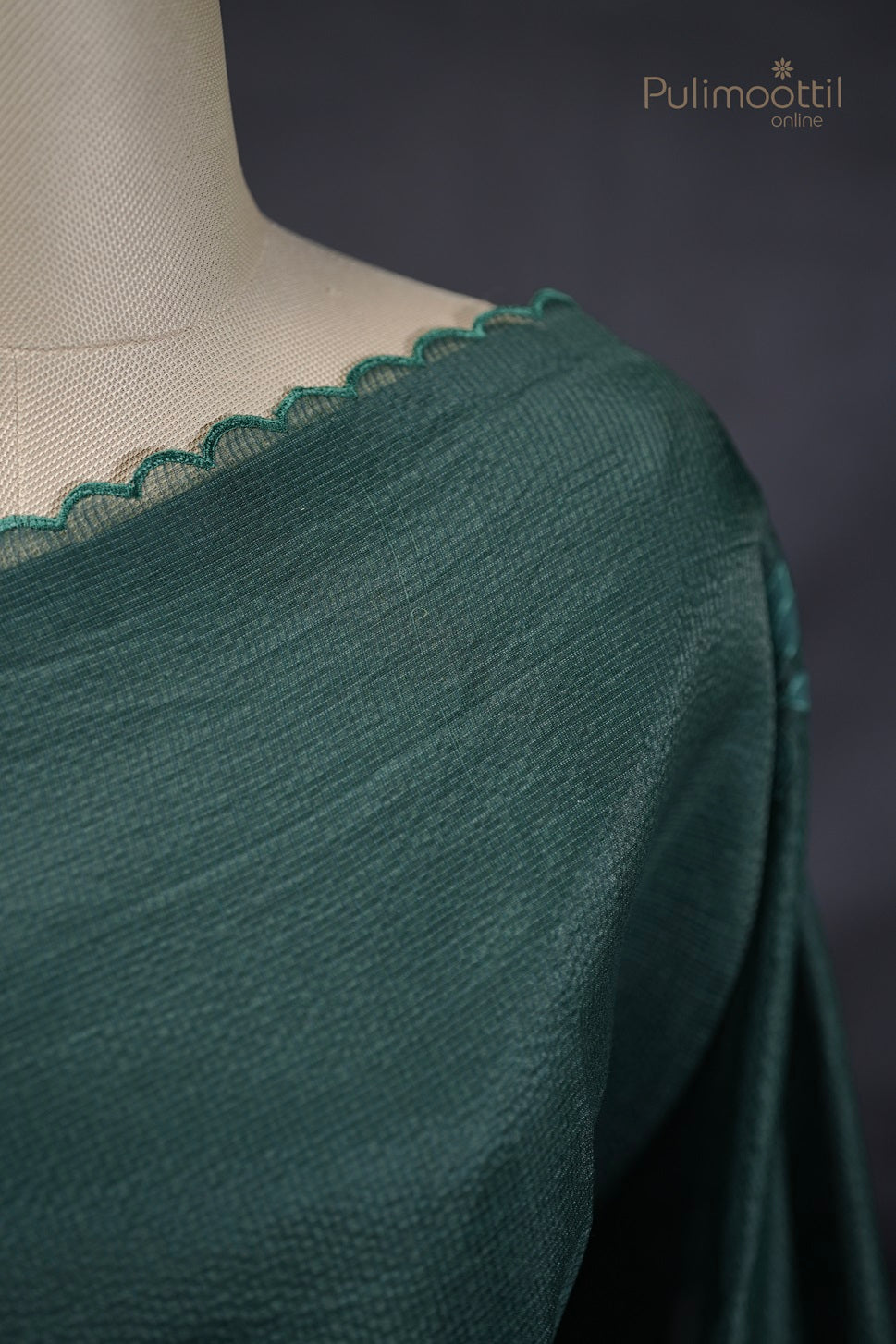 Bottle Green Colour NetCotta Applique Work Fancy Saree