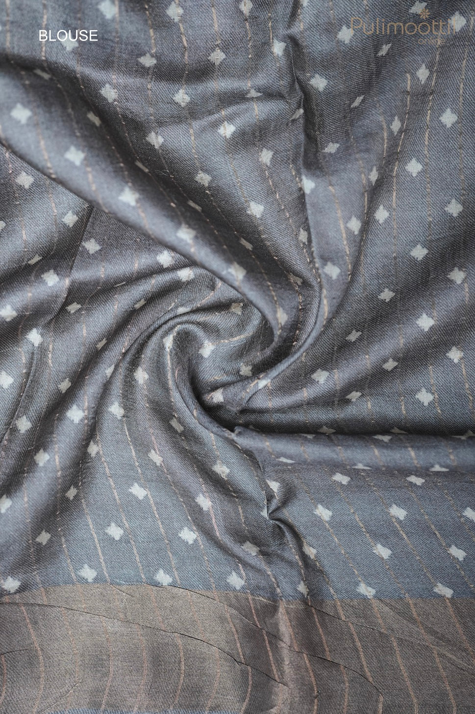 Dark Cream Colour Tussar Silk Saree