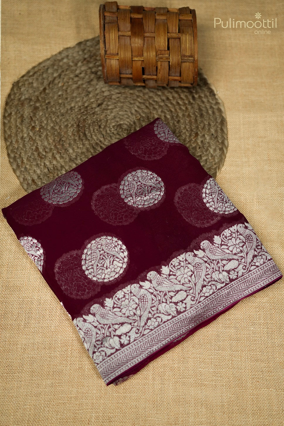 Purple Colour Georgette Fancy Saree