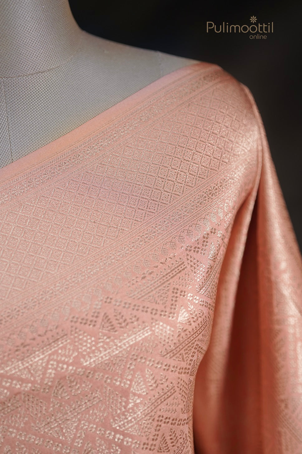 Light Peach Colour Kattan Silk Saree