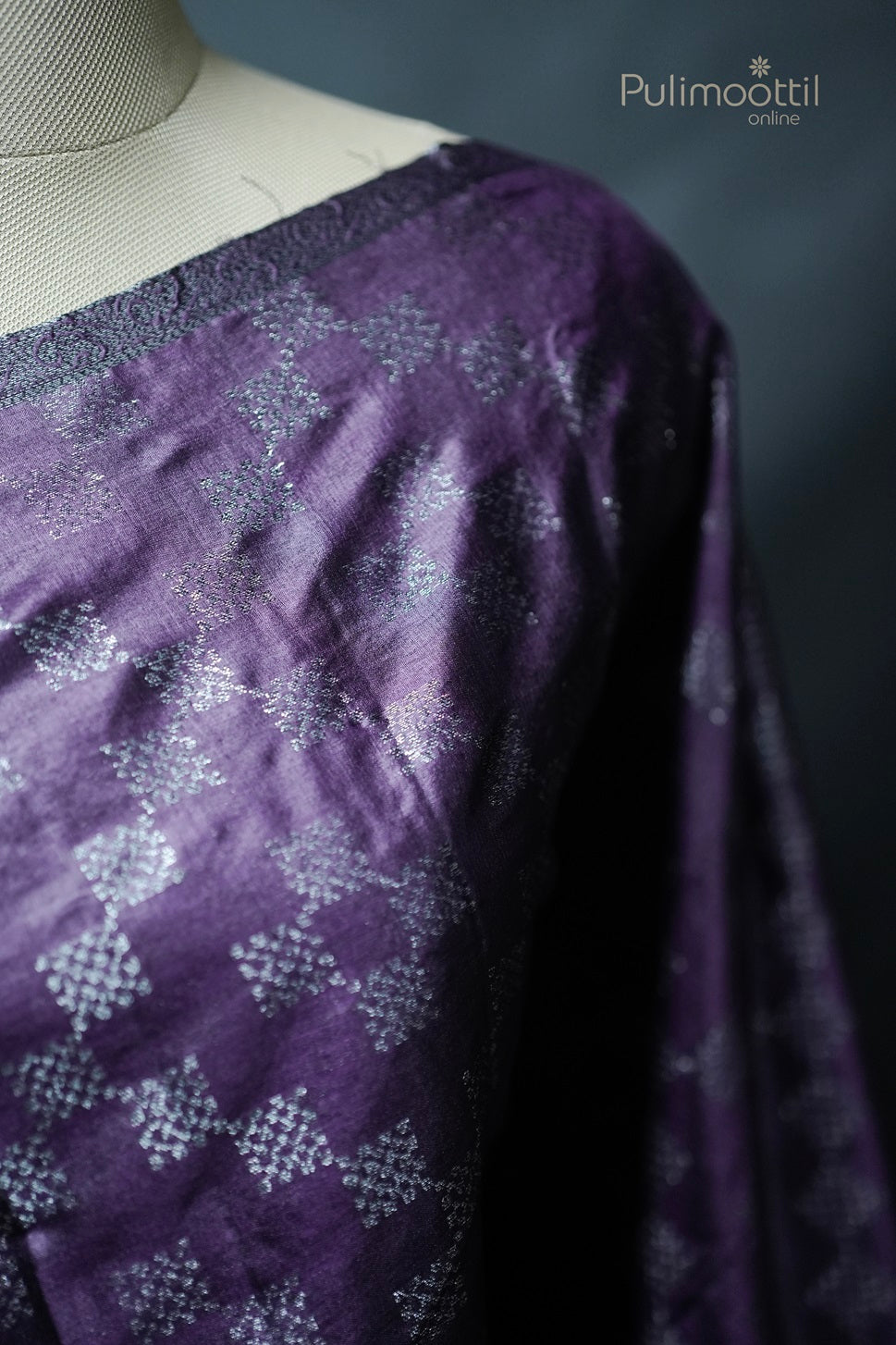 Dark Violet Colour Tussar Silk Saree