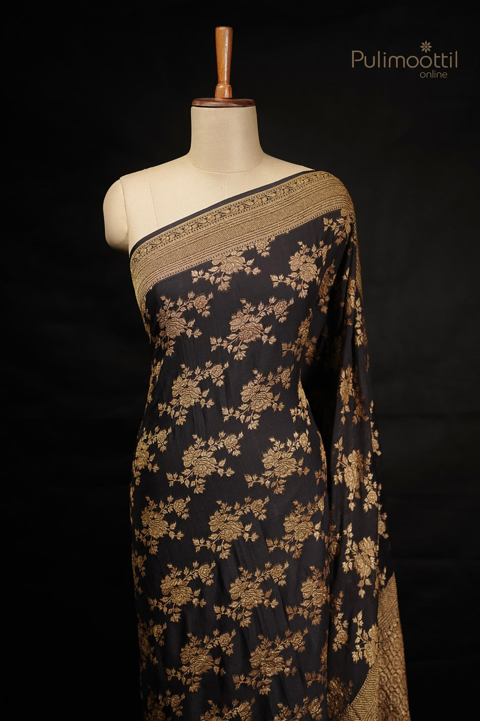 Black Colour Banarasi Silk Saree