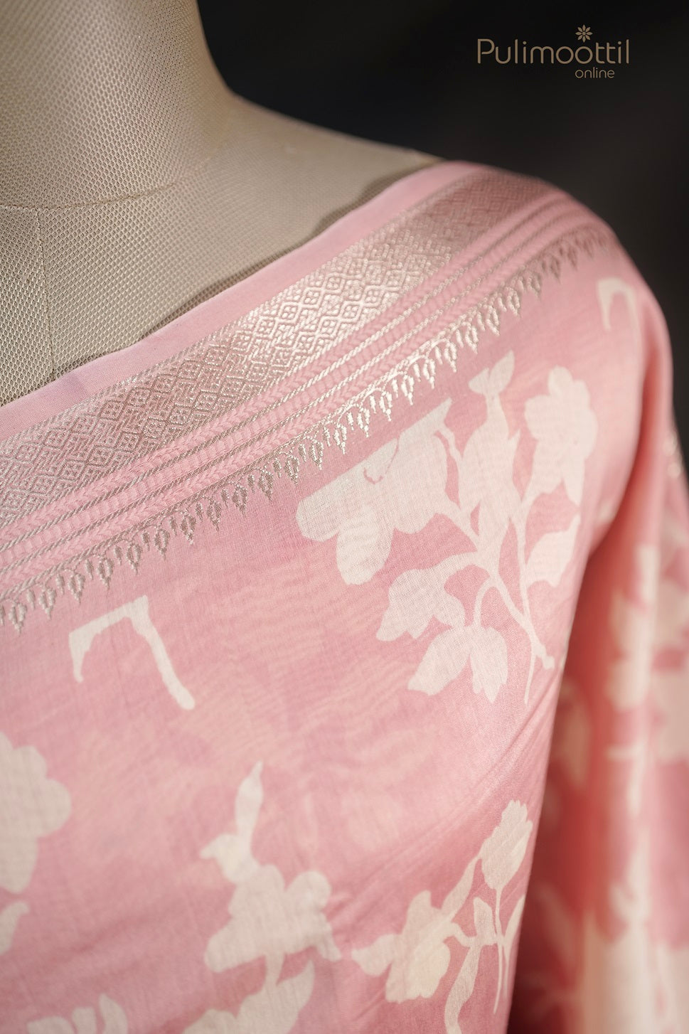 Peach Colour Chanderi Silk Saree