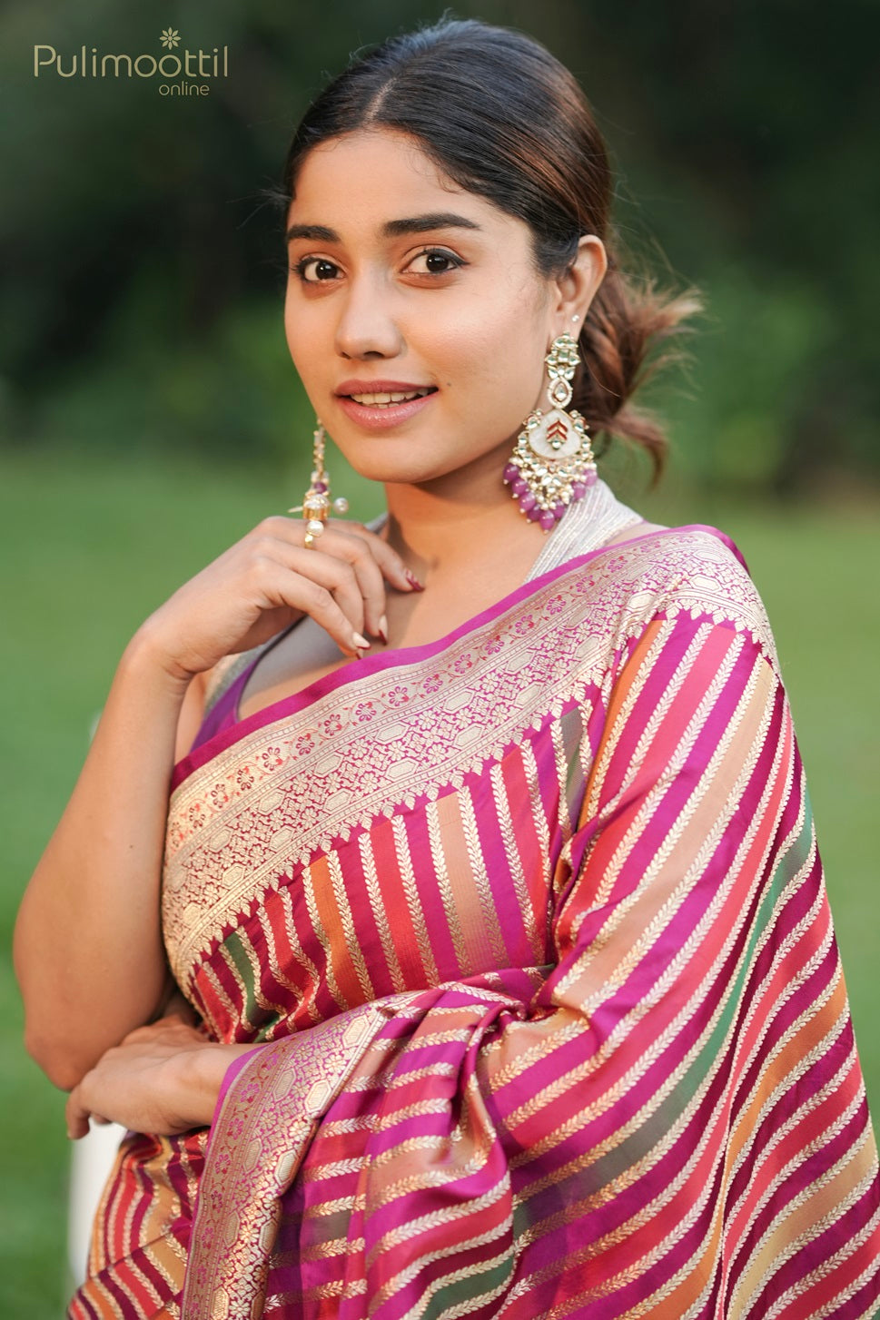 Multicolour Pure Banarasi Silk Saree