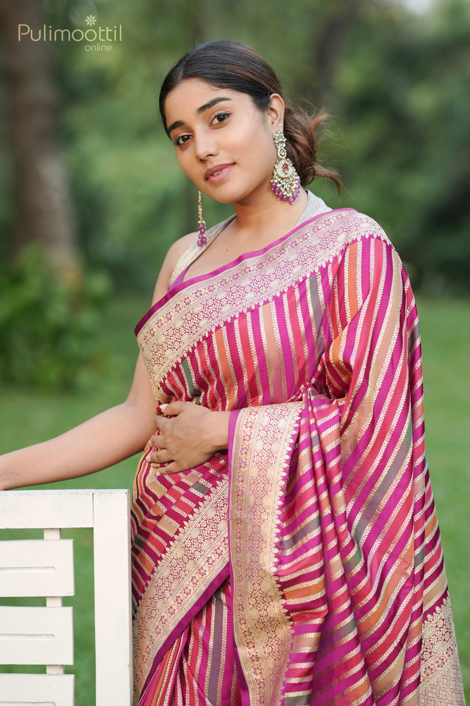 Multicolour Pure Banarasi Silk Saree