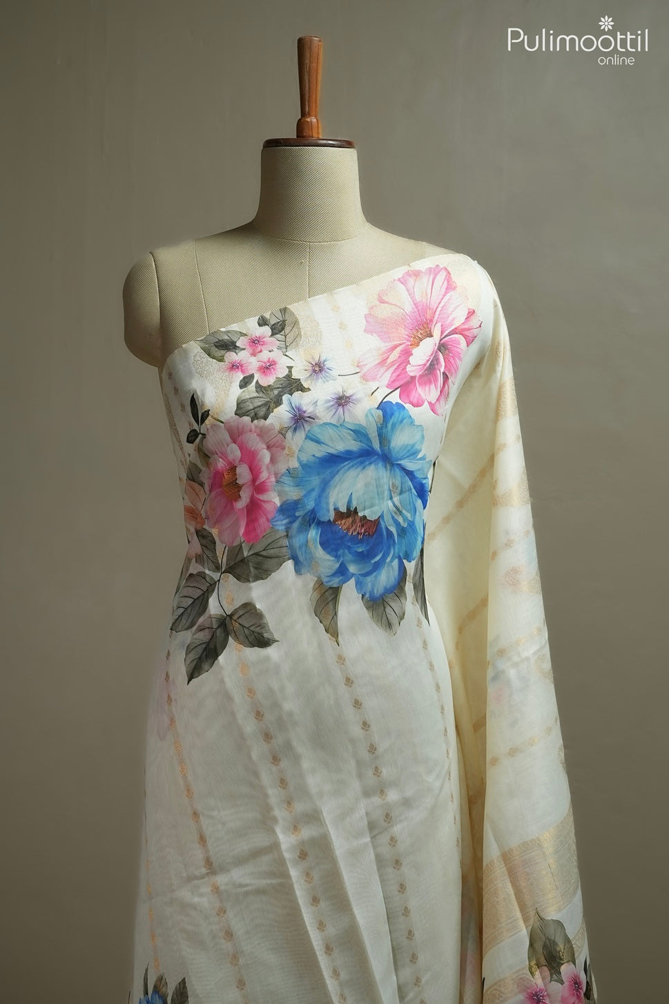 Off white color traditional saree