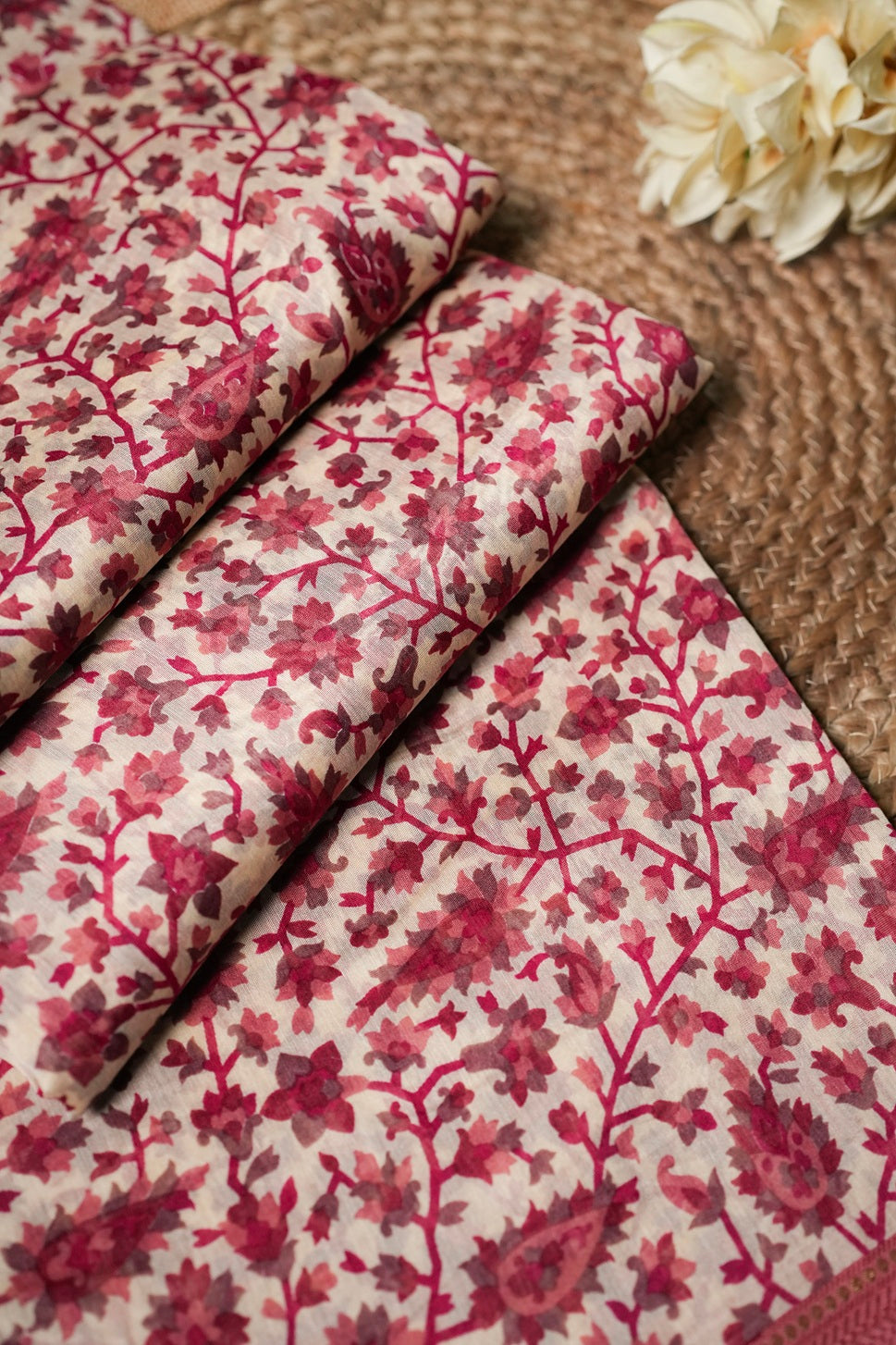 Ivory color Chanderi saree