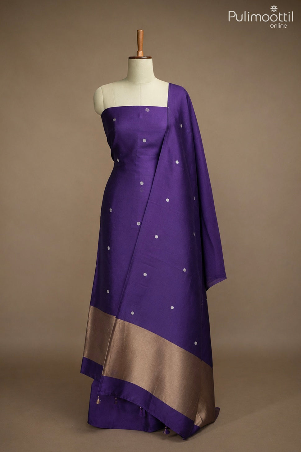MIDNIGHT PURPLE PURE SILK UNSTITCHED SALWAR SET