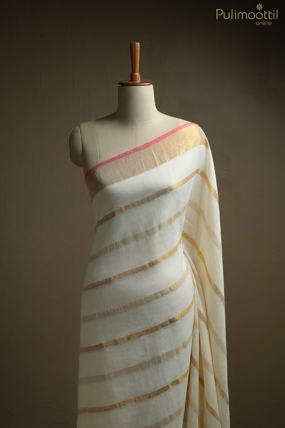 Off-white color Mul Cotton saree
