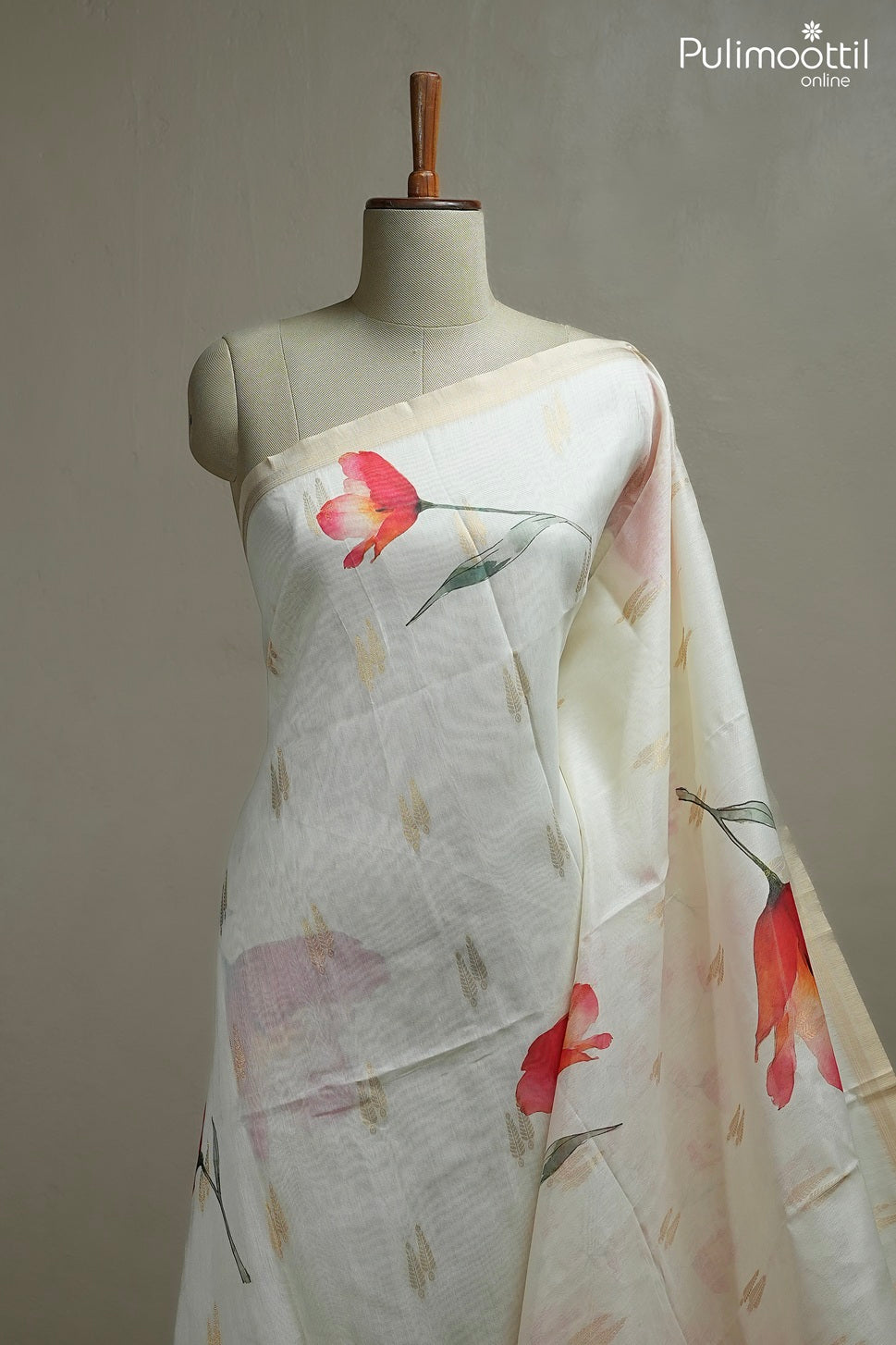 Off-white color traditional fancy saree