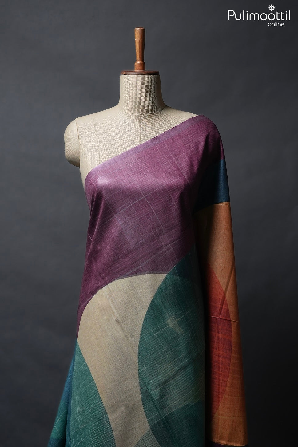 Multicolor Tussar silk saree